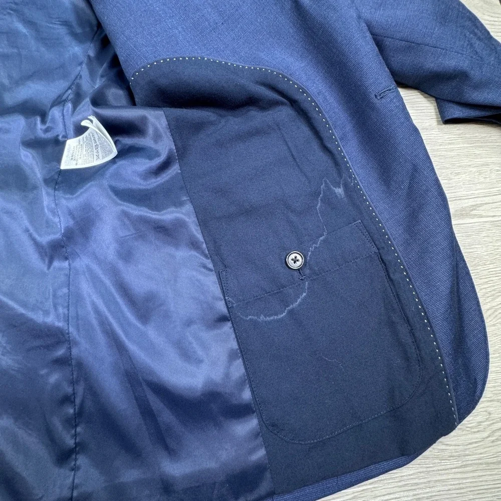 Banana Republic Mens Blazer Italian Wool Blend Blue 38 Regular Two Button Jacket